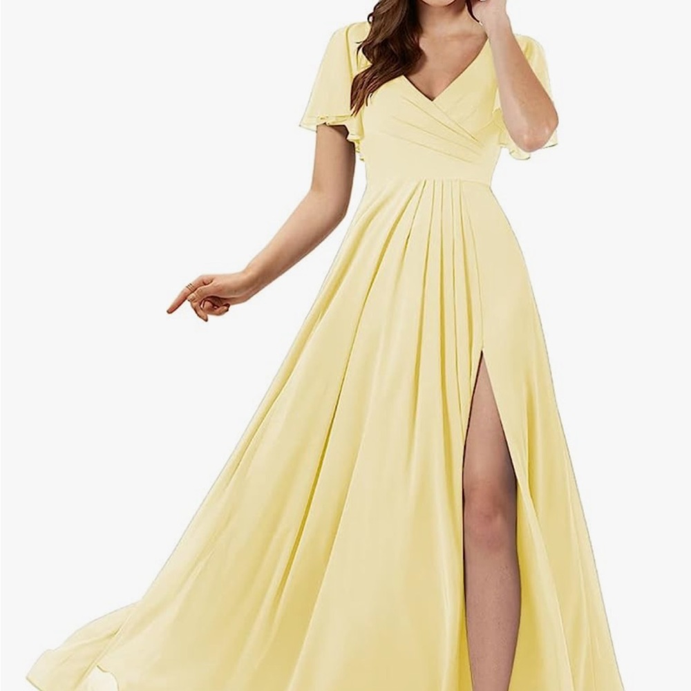 Yellow (canary) bridesmaid dress - only worn once! - Picture 3 of 9